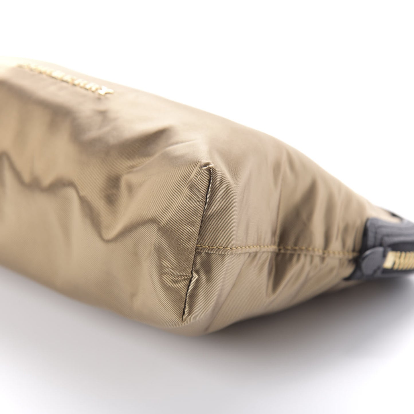 Nylon Large Border Pouch Gold Black