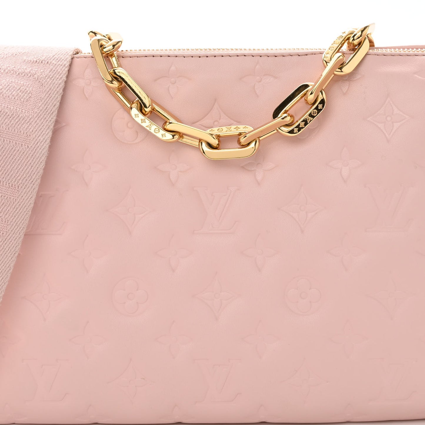 Lambskin Embossed Monogram Coussin PM Rose