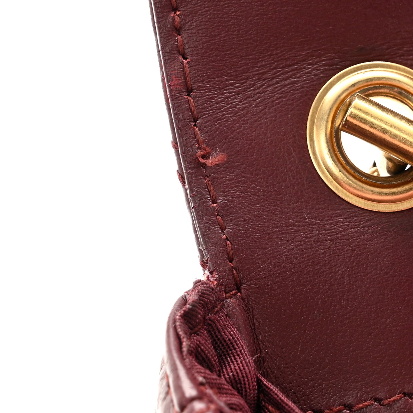 SALVATORE FERRAGAMO Calfskin Quilted Gancini Mini Bag Burgundy