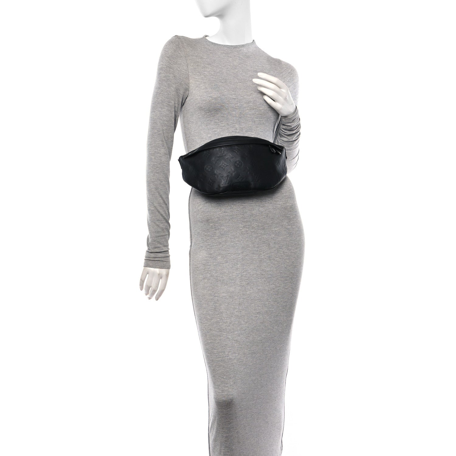 Louis Vuitton Calfskin Monogram Shadow Discovery Bumbag Black 2 of 9