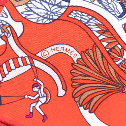 Hermes Silk Exposition Universelle Scarf 90 Rouge Creme Violet 4 of 4