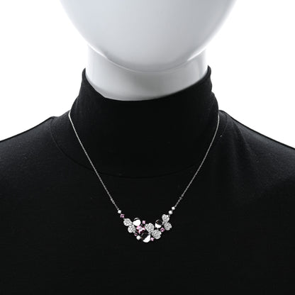 Tiffany Platinum Diamond Pink Tourmaline Paper Flowers Cluster Pendant Necklace 2 of 5