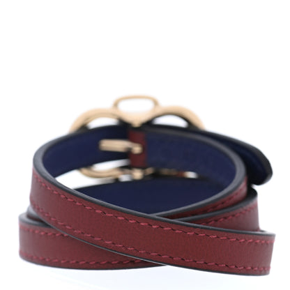 Hermes Swift Boucleries Triple Tour Bracelet T3 Rouge H Bleu Saphir 3 of 5