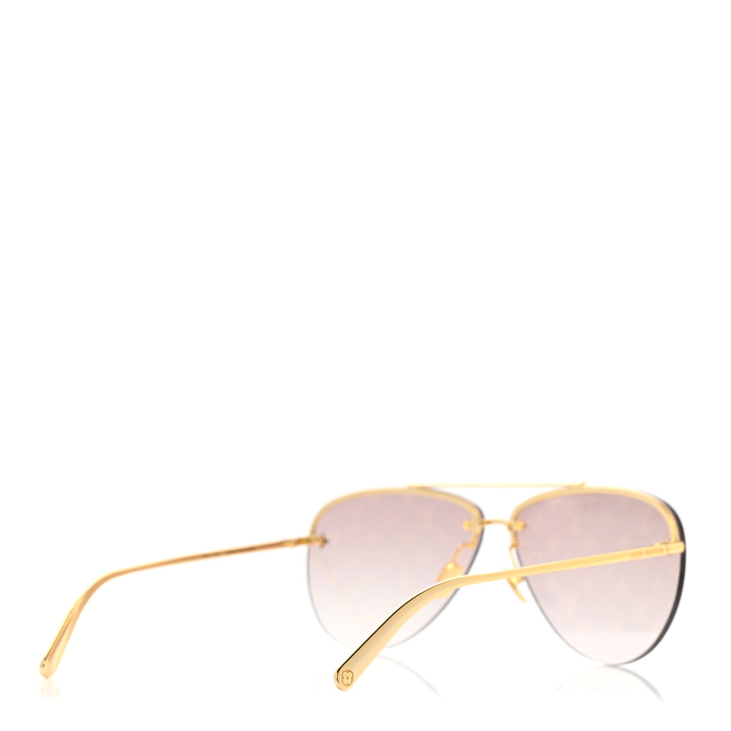 Metal Monogram LV Pilot Light Sunglasses Z1913U Gold Gradiant Brown
