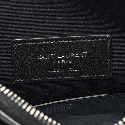 Saint Laurent Crinkled Calfskin Matelasse Monogram Niki Bill Pouch Black 6 of 6