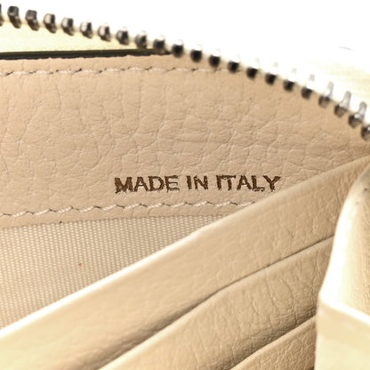 Valentino Garavani Pebbled Calfskin Rockstud Zip Around Wallet Ivory 8 of 9