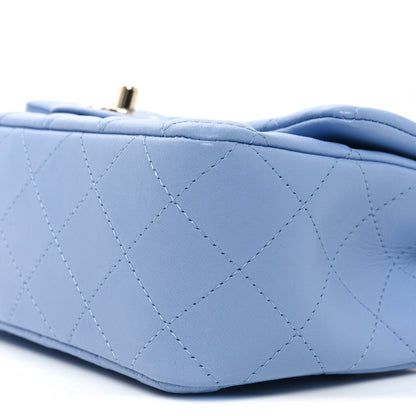 Chanel Lambskin Quilted Mini Rectangular Flap Light Blue 10 of 11