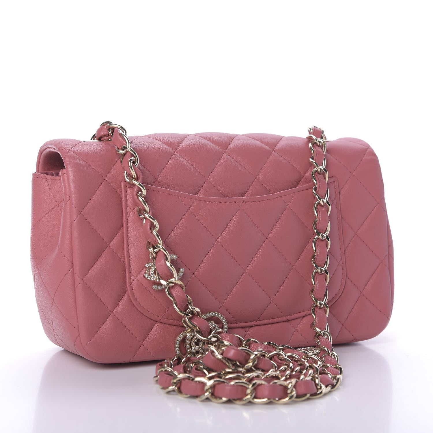 Chanel Lambskin Quilted Valentine Charms Mini Rectangular Flap Pink 3 of 9