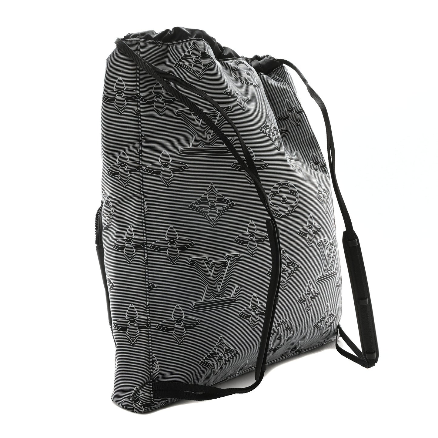 Monogram 3D 2054 Drawstring Backpack Grey Black