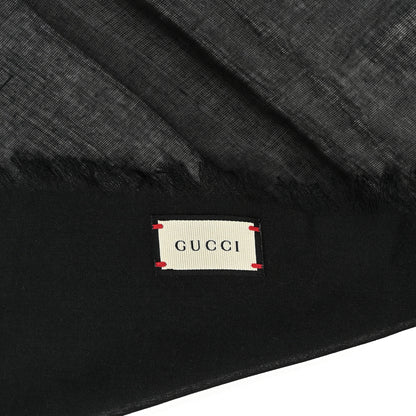 Gucci Modal Silk Coco Capitan Logo Square Scarf Black 2 of 4