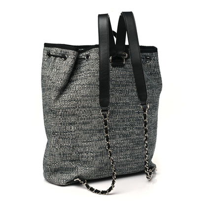 Chanel Canvas Large Deauville Backpack Charcoal 3 of 10