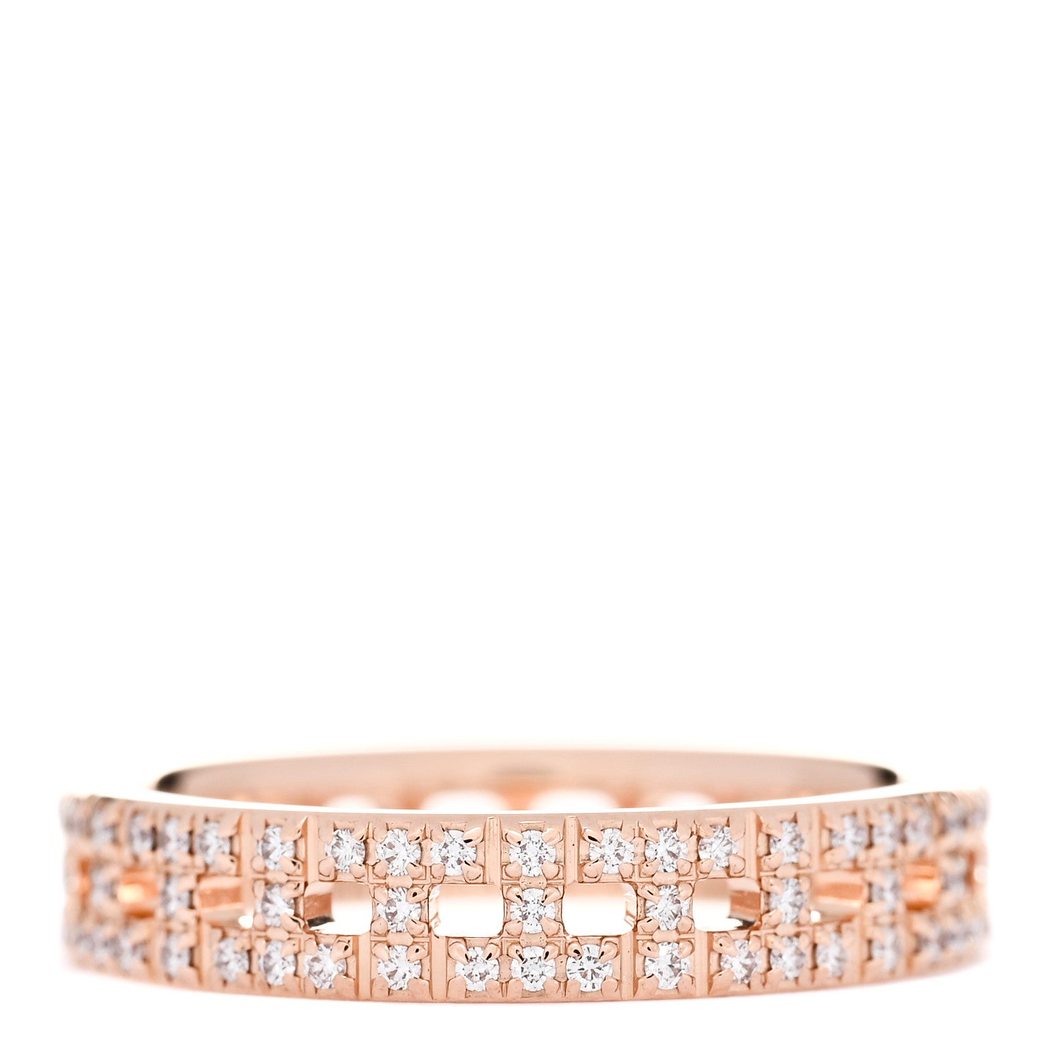 Tiffany 18K Rose Gold Diamond Narrow T True Band Ring 47 4.25 1 of 4