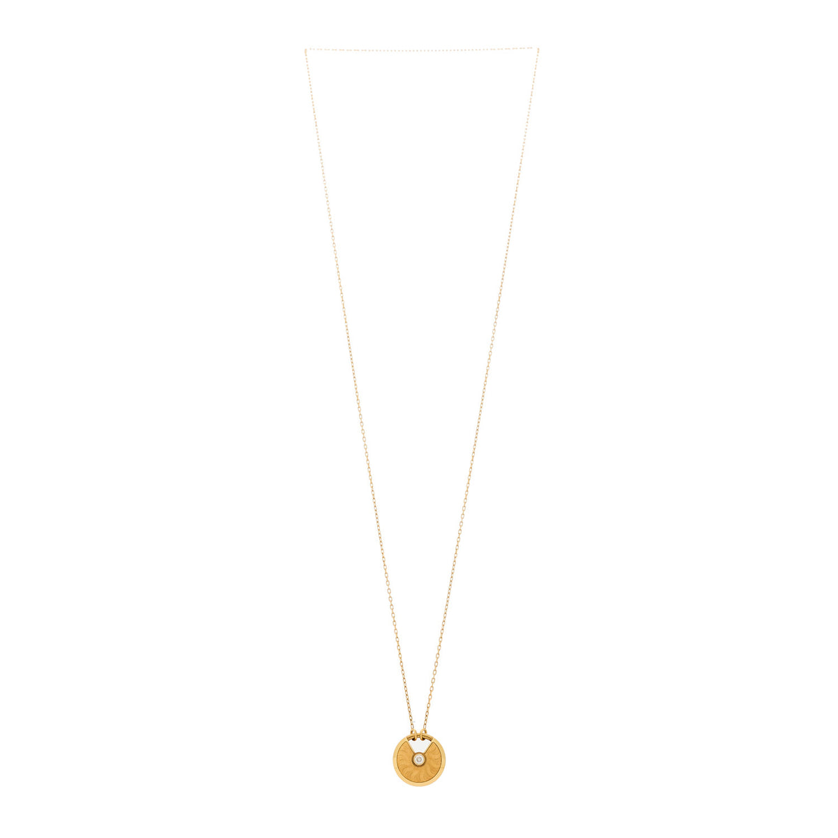 18K Yellow Gold Diamond Mother of Pearl XS Amulette de Cartier Pendant Necklace