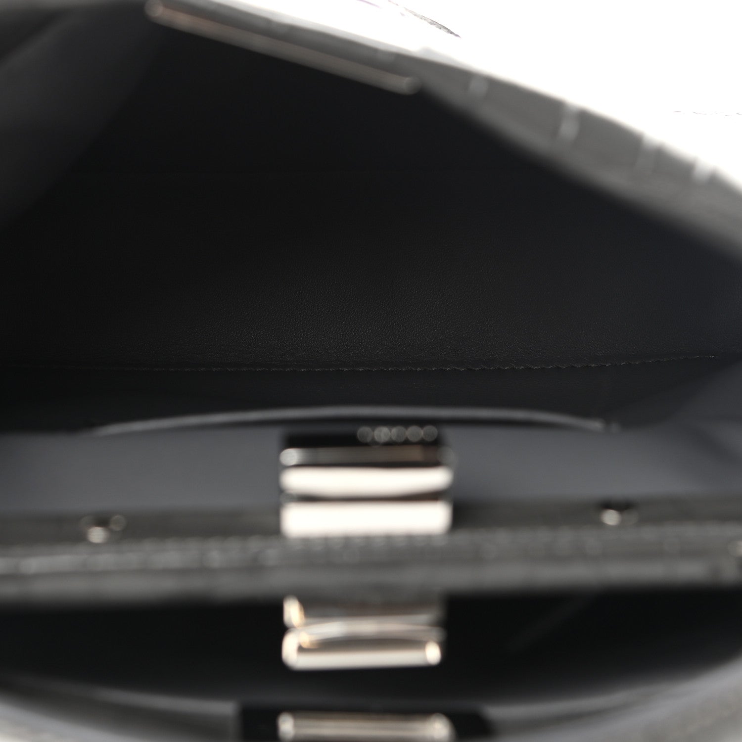 Fendi Crocodile Embroidered Mini Peekaboo Iconic Satchel Grey 5 of 11