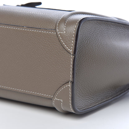 Celine Drummed Calfskin Nano Luggage Souris 6 of 11
