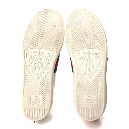 Gucci Calfskin Web Pearl Studded Womens Ace Sneakers 35.5 White 5 of 9