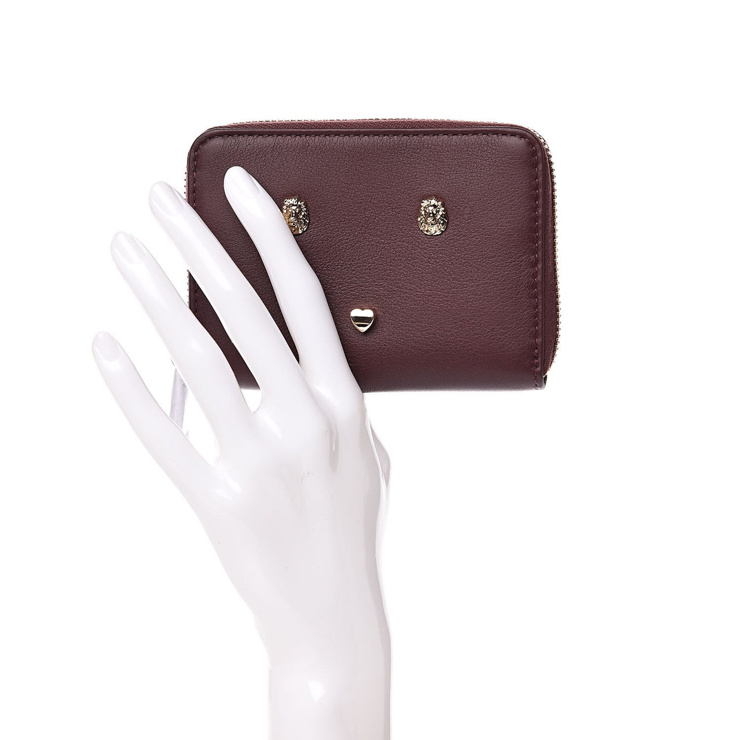 Silky Calf Cara Delevigne Zip Around Small Wallet Oxblood