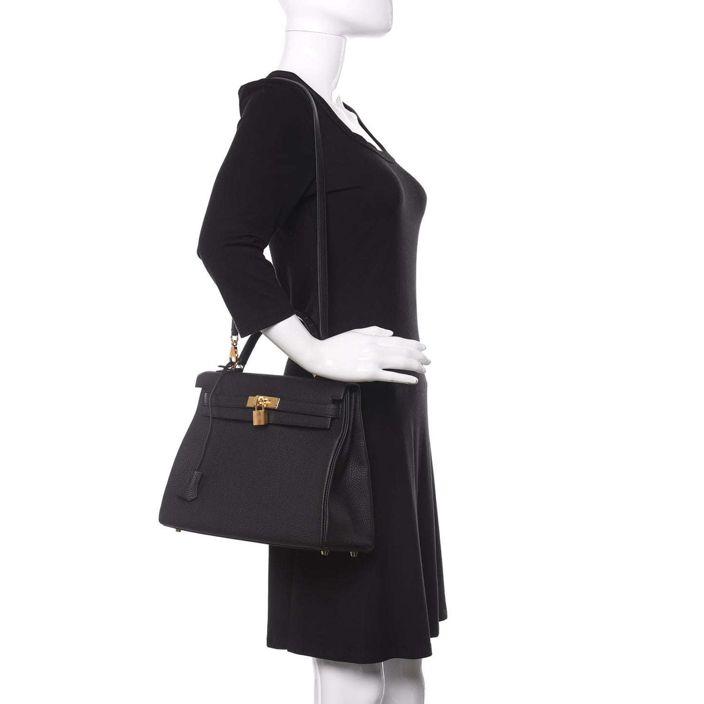 Togo Matte Alligator Kelly Retourne Touch 32 Black