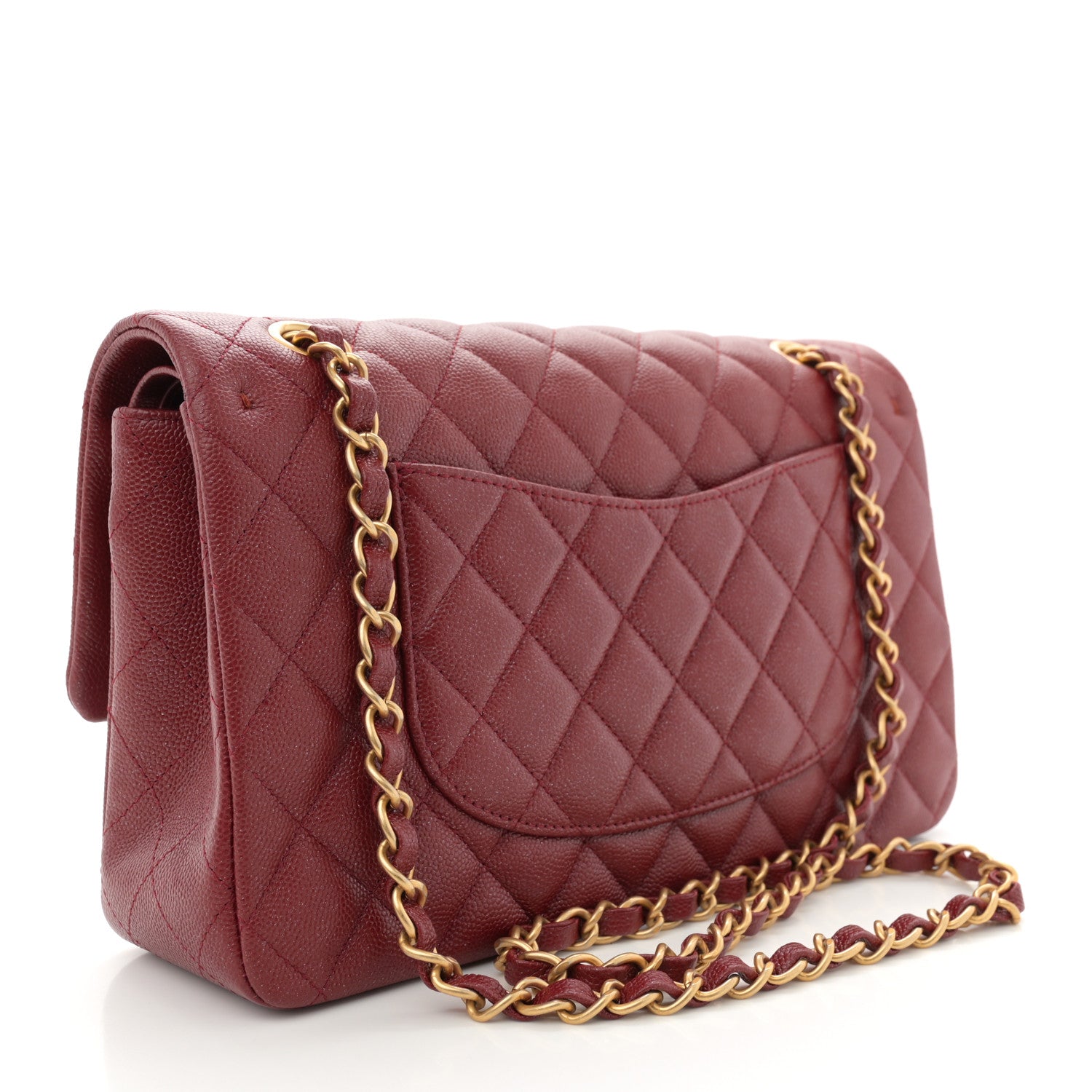 Chanel Iridescent Caviar Quilted Medium Double Flap Red 3 of 11