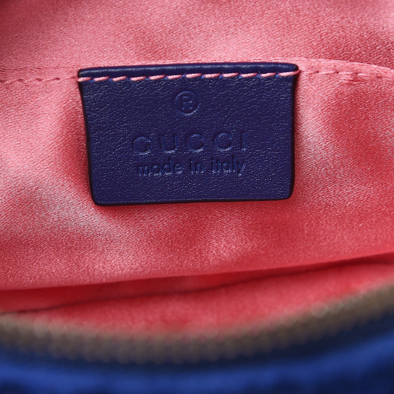 Gucci Velvet Matelasse GG Marmont Belt Bag 75 30 Cobalt Blue 6 of 10