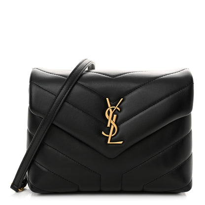 Saint Laurent Calfskin Y Quilted Monogram Toy Loulou Crossbody Bag Black 1 of 11