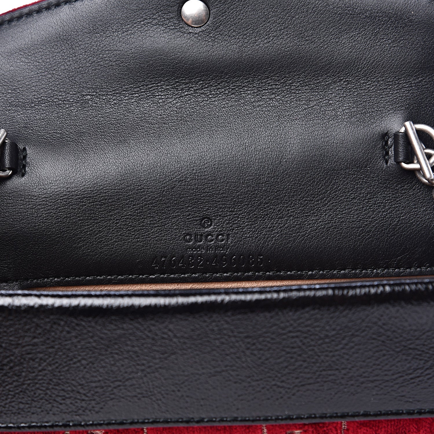 Gucci Velvet GG Monogram Super Mini Dionysus Shoulder Bag Red Cipria Black 5 of 9