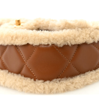 Chanel Shearling Lambskin Quilted Mini Furry Coco Flap Beige Brown 11 of 11