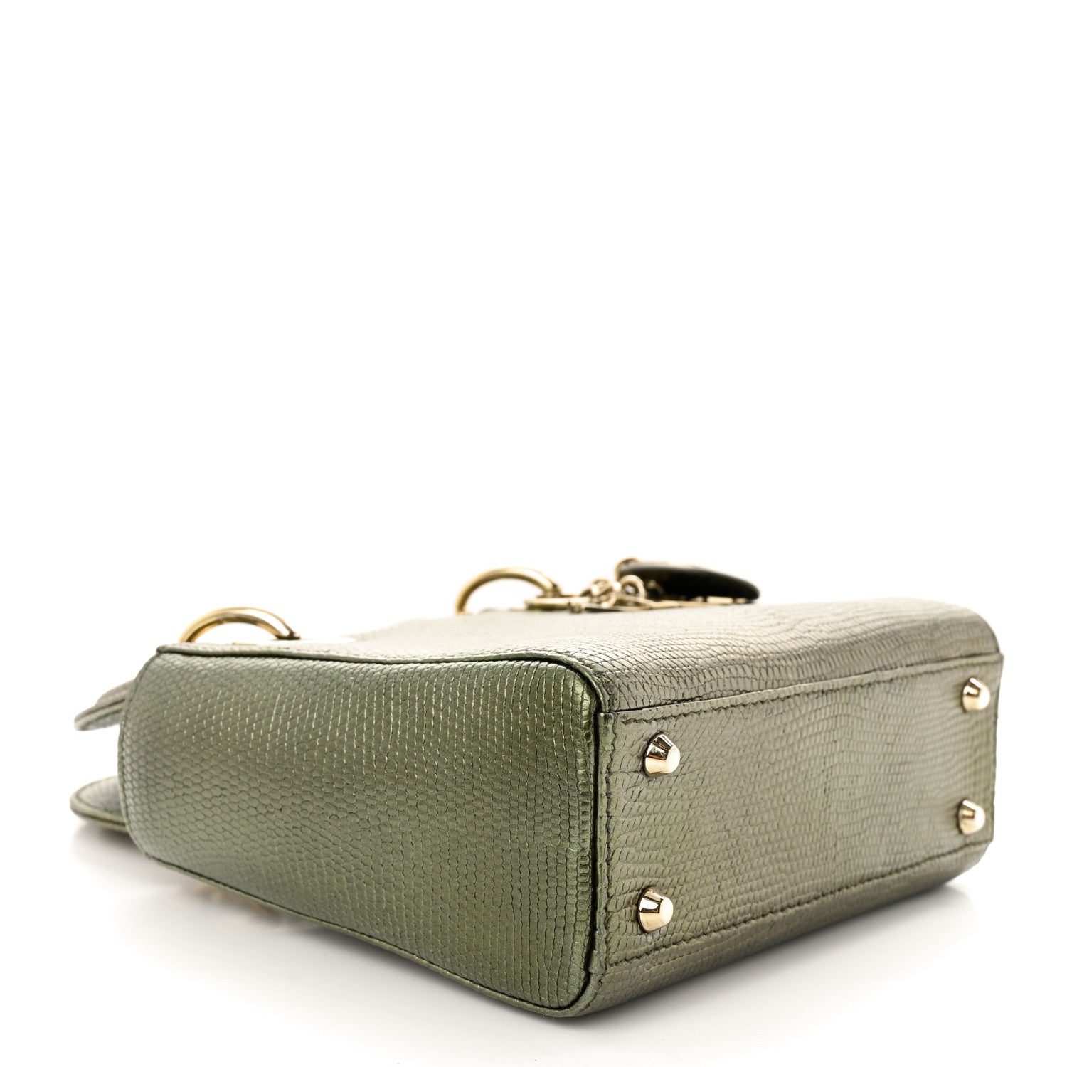 Christian Dior Metallic Lizard Mini Lady Dior Green 4 of 11