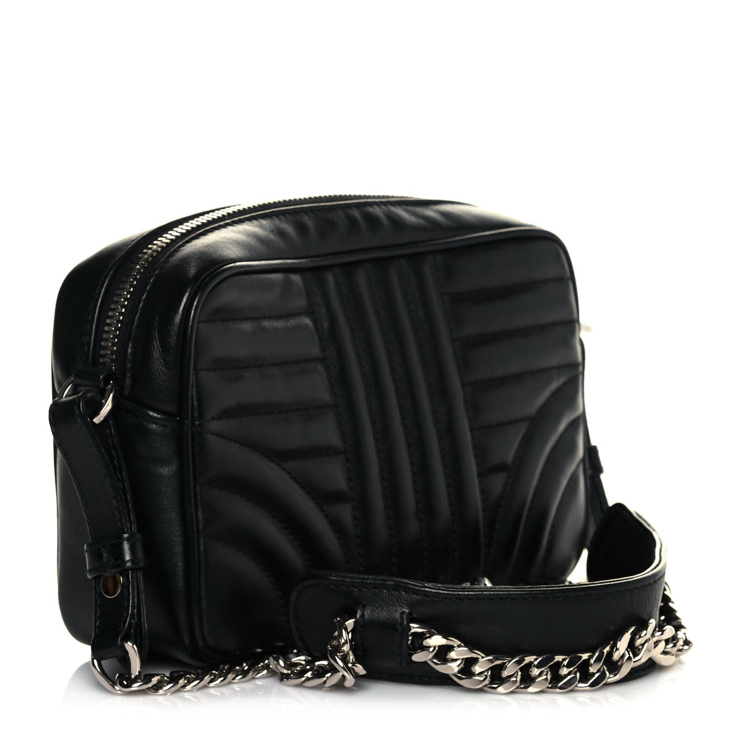 Soft Calfskin Diagramme Camera Bag Black