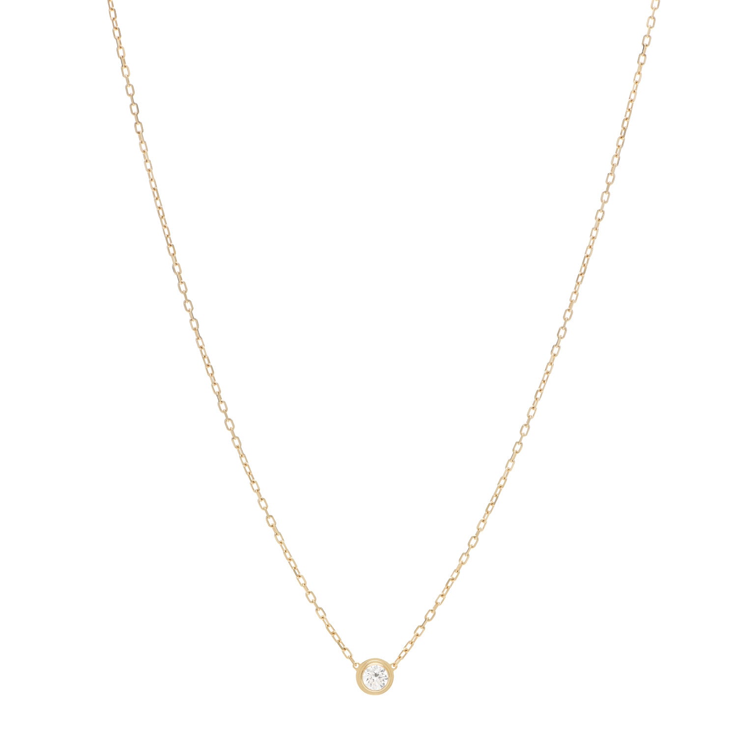 Cartier 18K Yellow Gold Diamond LM D'Amour Pendant Necklace 1 of 5