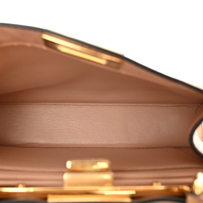 Fendi Vitello Seta Nappa Bi-Color Small Peekaboo I SEE U Satchel Miele Scuro Light Rose Ghianda 6 of 13