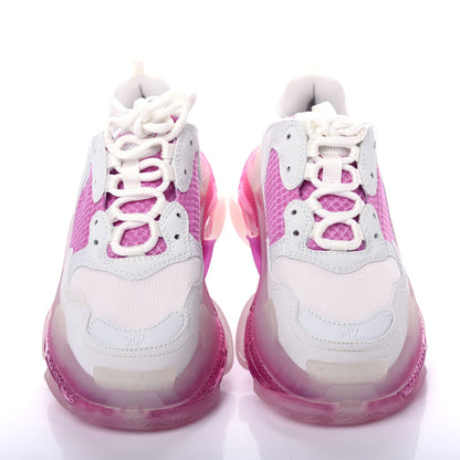 Balenciaga Fabric Mesh Clear Sole Womens Triple S Sneakers 37 White Pink 5 of 10