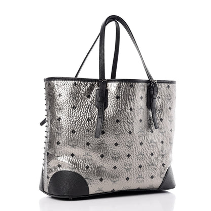 MCM Visetos Diamond Medium Tote Silver 3 of 18
