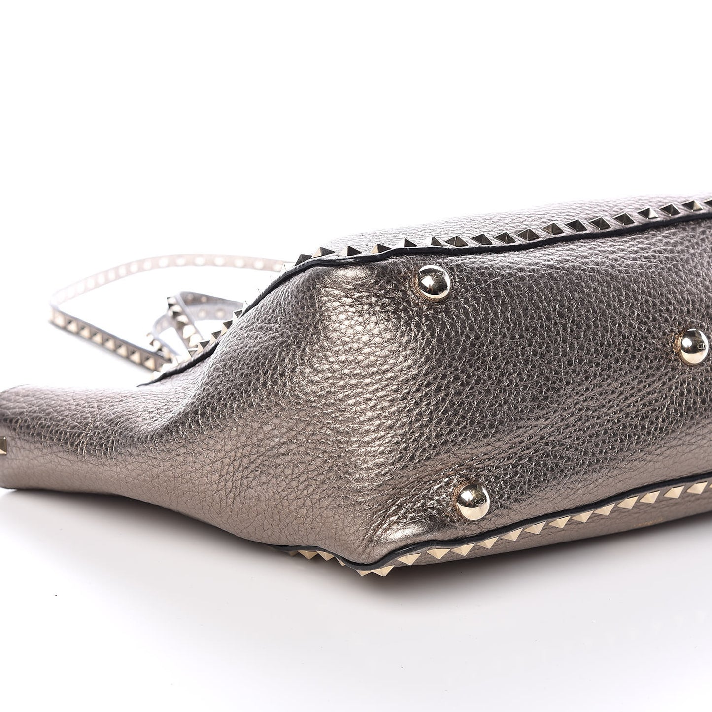 Metallic Alce Printed Calfskin Medium Rockstud Tote Sasso