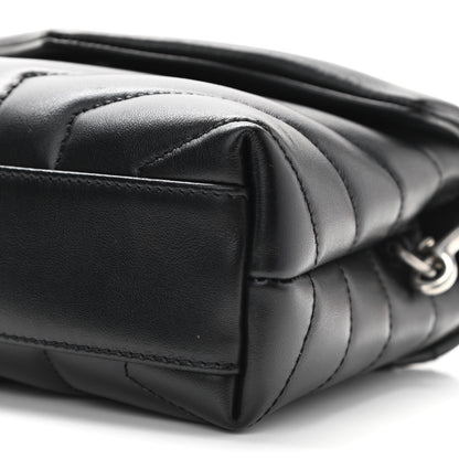 Saint Laurent Calfskin Y Quilted Monogram Toy Loulou Crossbody Bag Black 9 of 12