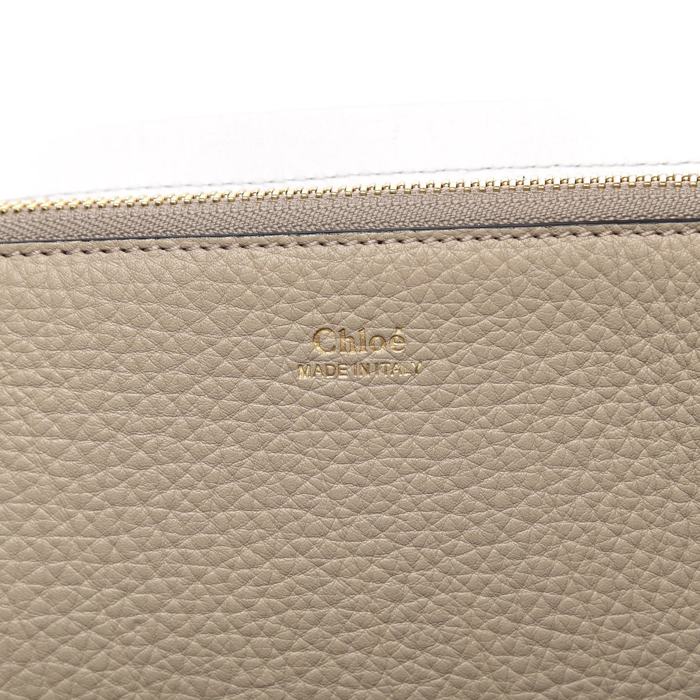 Grained Calfskin Large Charlotte Tote Motty Grey White