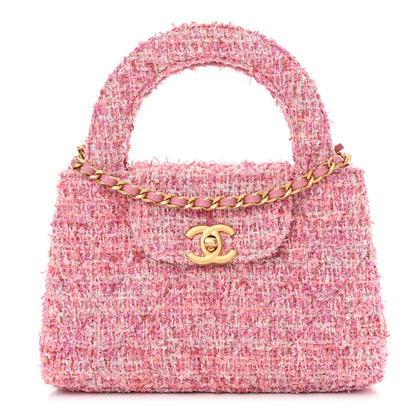 Chanel Tweed Quilted Nano Kelly Shopper Pink 1 of 10