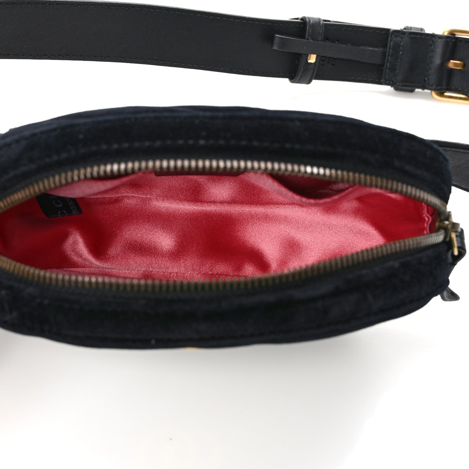Gucci Velvet Matelasse GG Marmont Belt Bag 75 30 Black 5 of 12