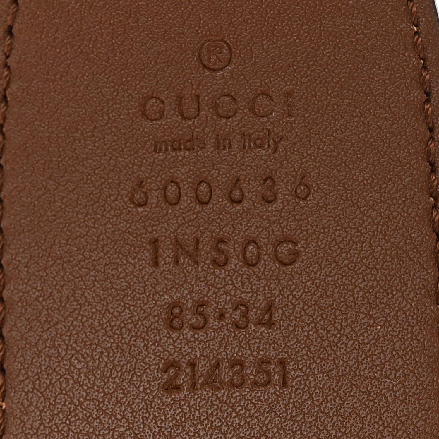 Gucci Efesto Leather Horsebit 25mm Belt 85 34 Brown Sugar 5 of 6