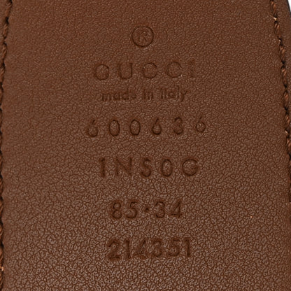 Gucci Efesto Leather Horsebit 25mm Belt 85 34 Brown Sugar 5 of 6