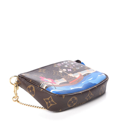 Louis Vuitton Monogram 2019 Christmas Animation Mini Venice Pochette Accessories Blue 3 of 5