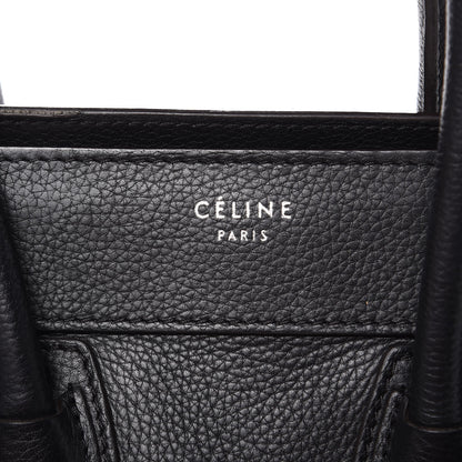 Celine Drummed Calfskin Micro Luggage Black 8 of 19