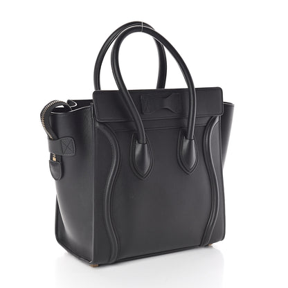 Celine Smooth Calfskin Micro Luggage Black 3 of 9