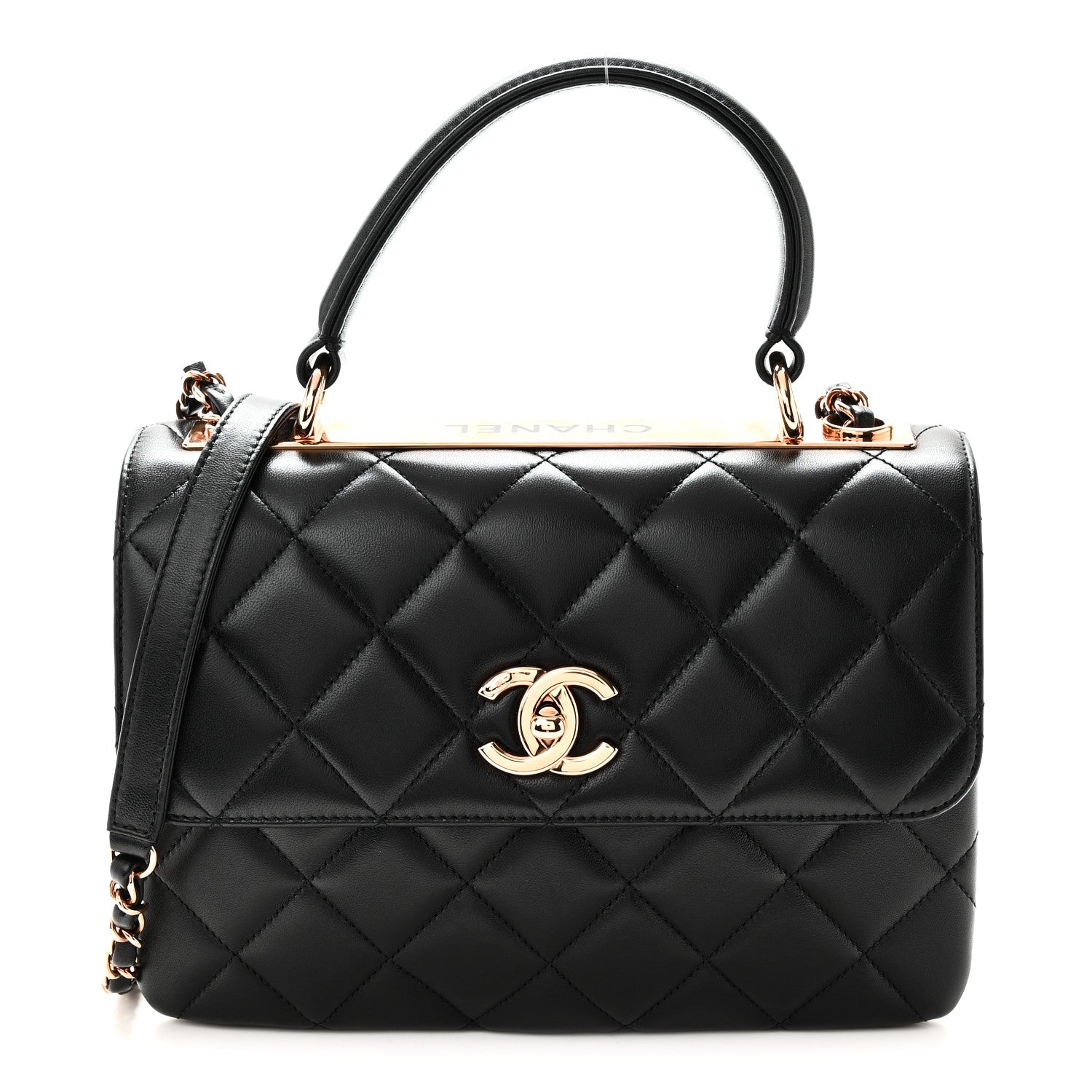 Chanel Lambskin Quilted Small Trendy CC Dual Handle Flap Bag Black 1 of 10