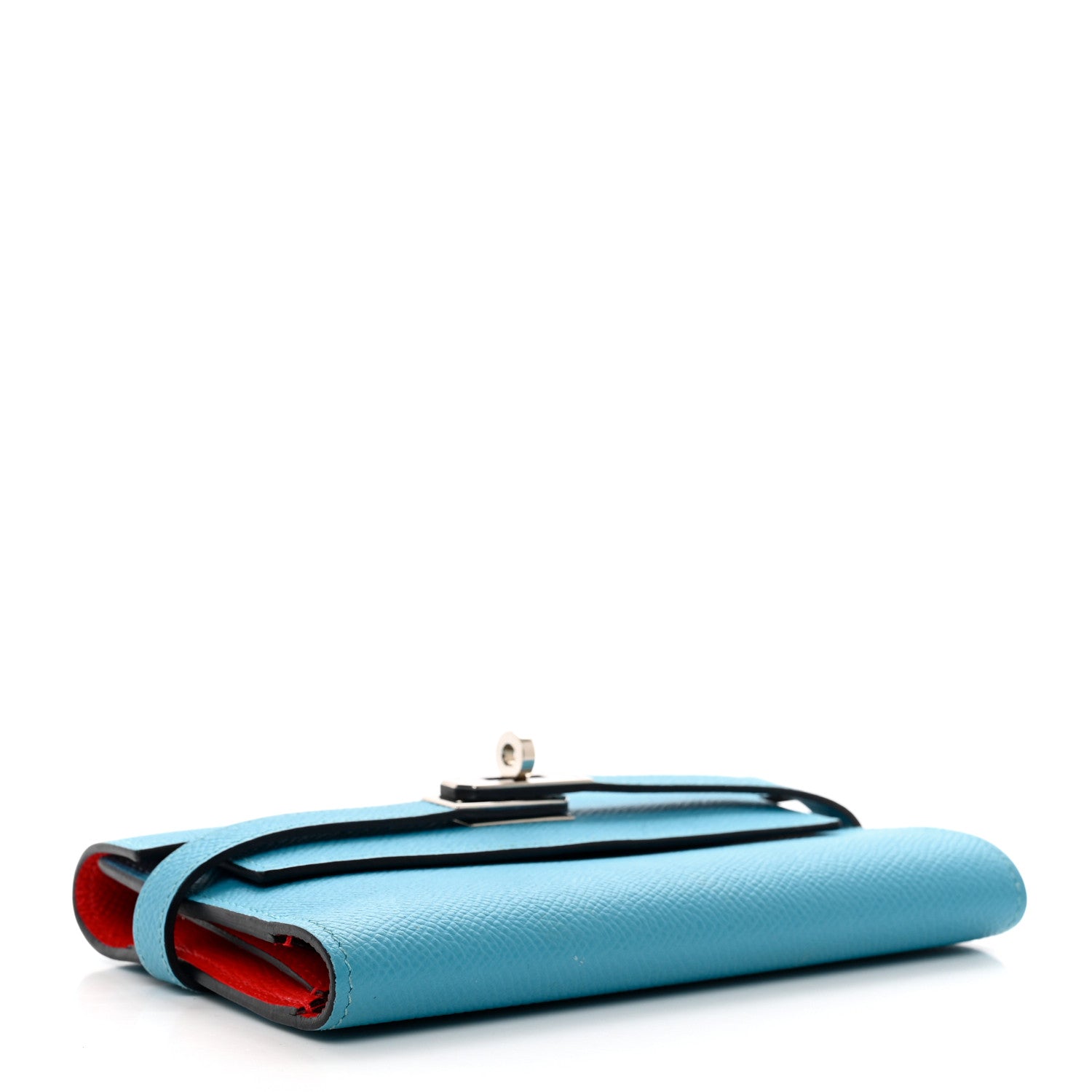 Hermes Epsom Verso Medium Kelly Wallet Bleu Du Nord Rouge De Coeur 4 of 8