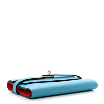 Hermes Epsom Verso Medium Kelly Wallet Bleu Du Nord Rouge De Coeur 4 of 8