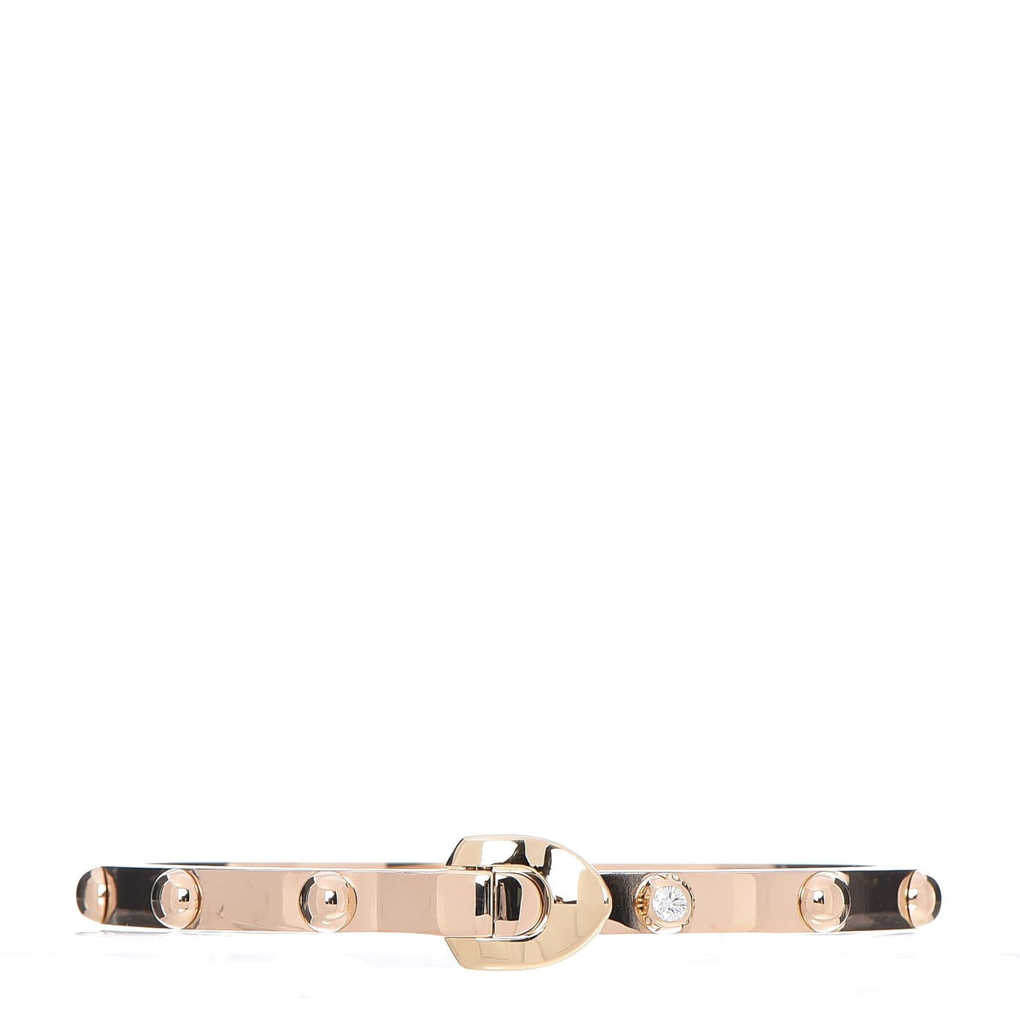 18K Yellow Gold Diamond Clous Bracelet 17