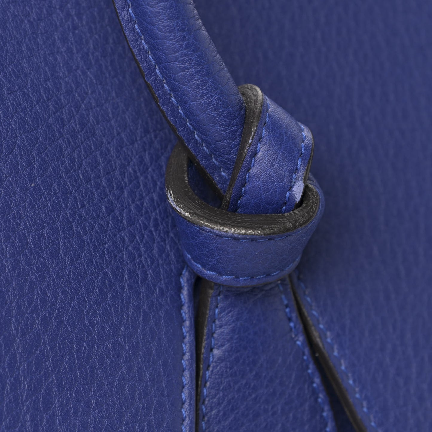 Crisped Calfskin Mini Tie Knot Tote Indigo
