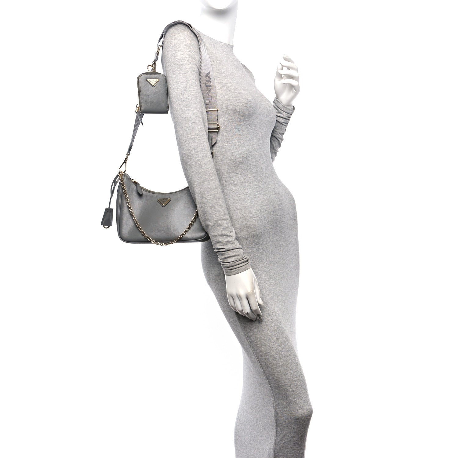 Prada Saffiano Lux Re-Edition 2005 Shoulder Bag Ardesia 2 of 10