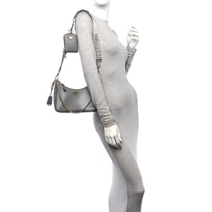 Prada Saffiano Lux Re-Edition 2005 Shoulder Bag Ardesia 2 of 10